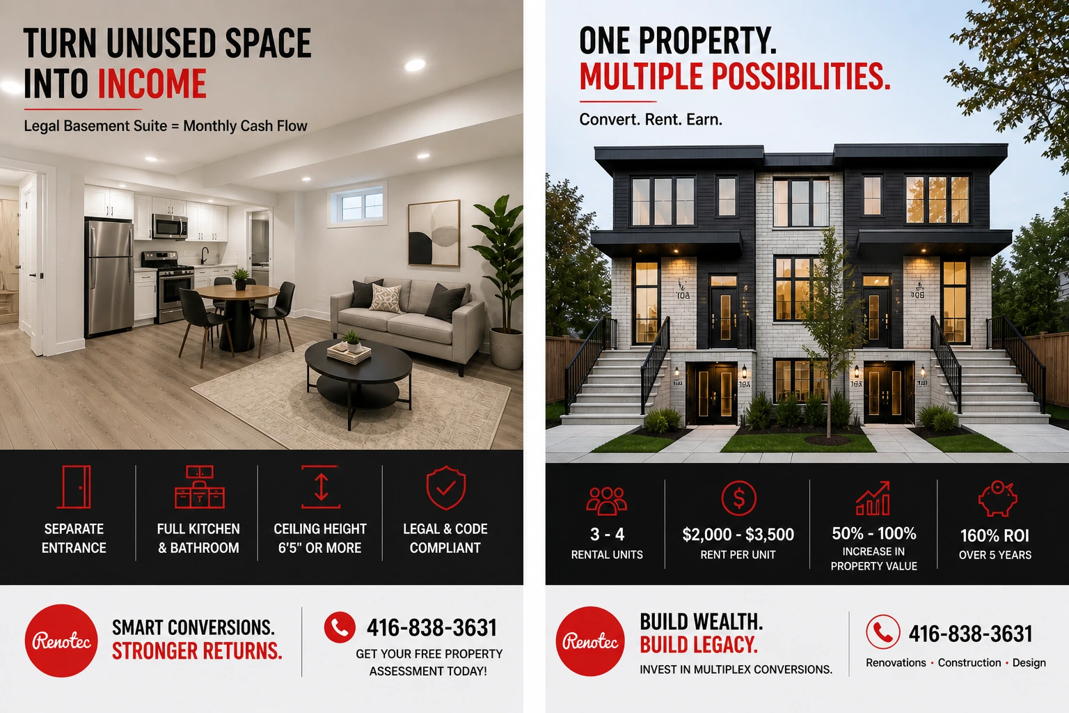 Multiplex conversion project in Toronto increasing property value and ROI
