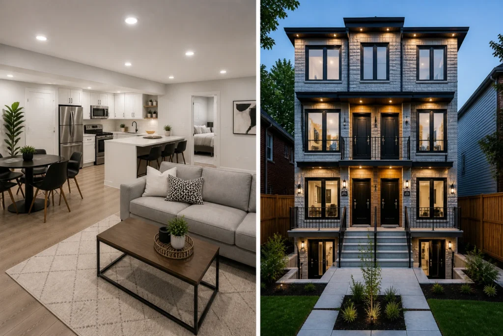 Modern basement conversion in Toronto creating rental income unit