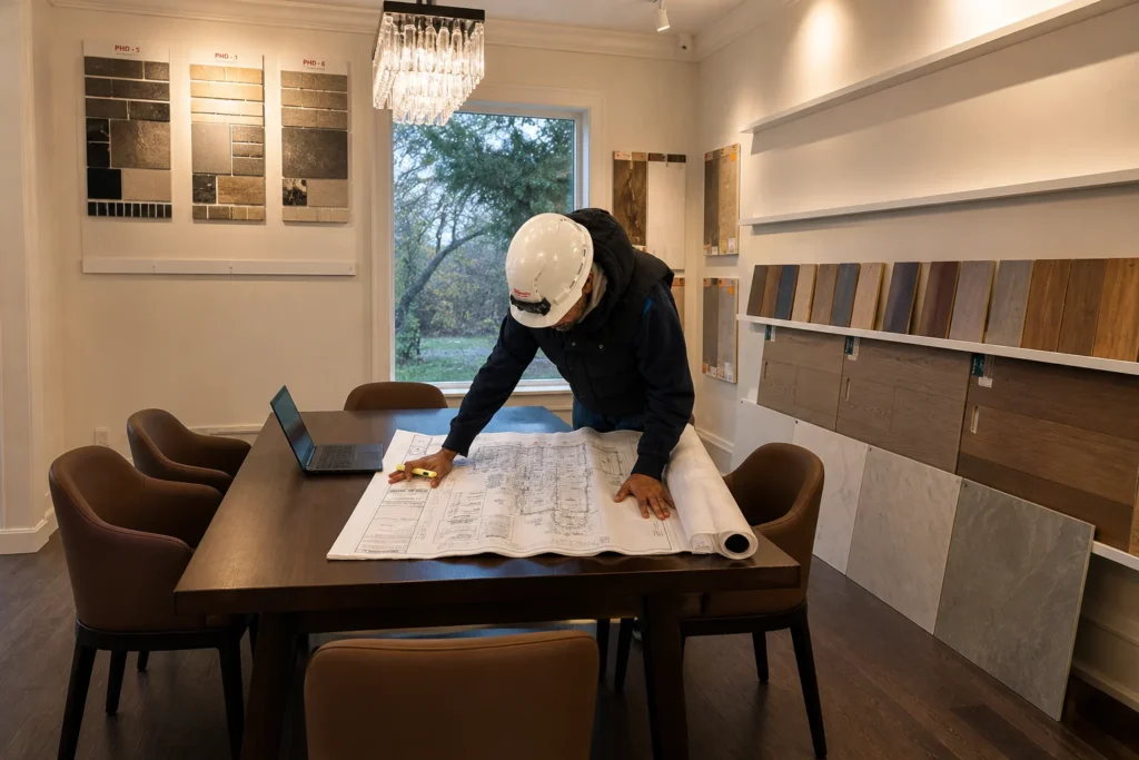 A finished interior renovation showing the type of design, finishes, and craftsmanship that can be part of a custom home addition project.