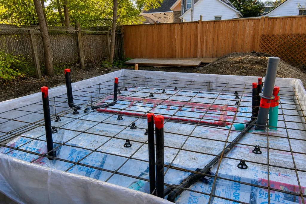 concrete foundation for the garden suite in toronto