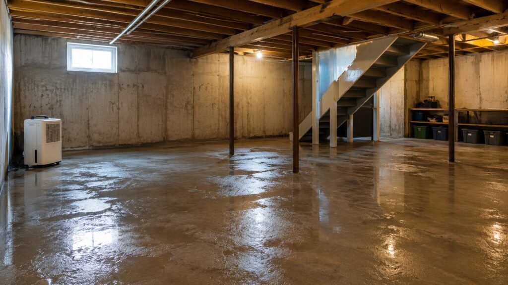 Basement moisture and mold issue in Toronto home before renovation
