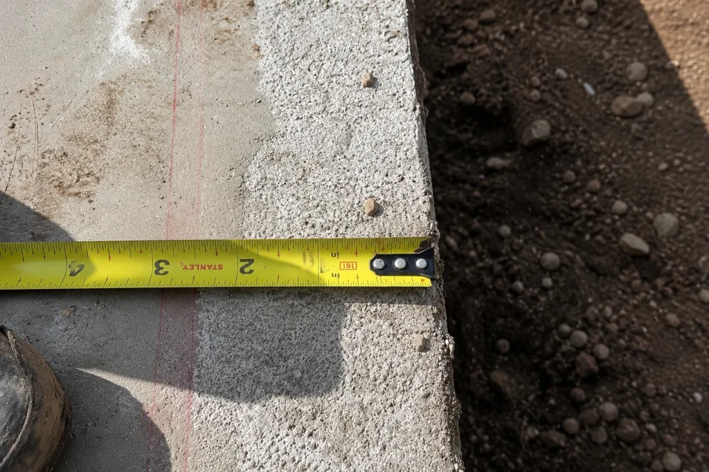 measurement for the framing installation on the garden suite foundation