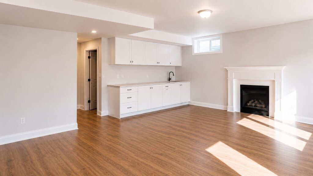 Finished basement renovation managed by Renotec project management team in Toronto
