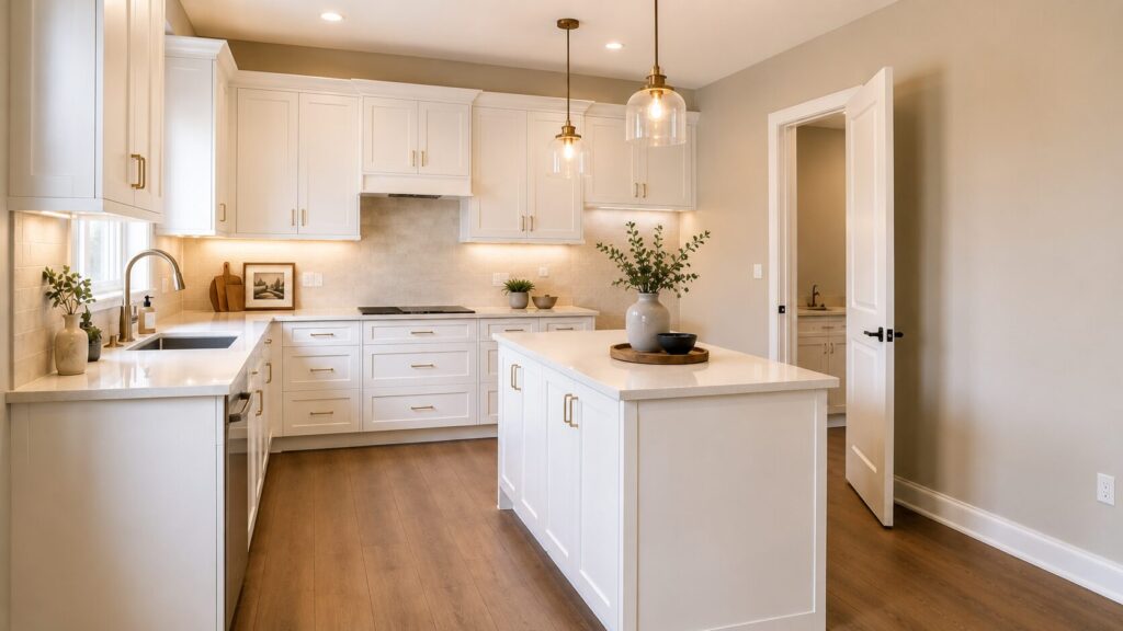 Kitchen renovation project management in Toronto with clean modern finishes