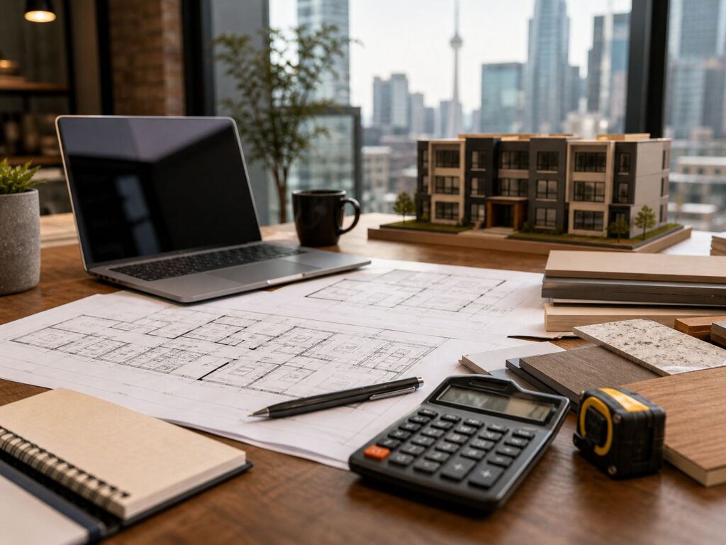 Multiplex construction planning in Toronto with renovation drawings