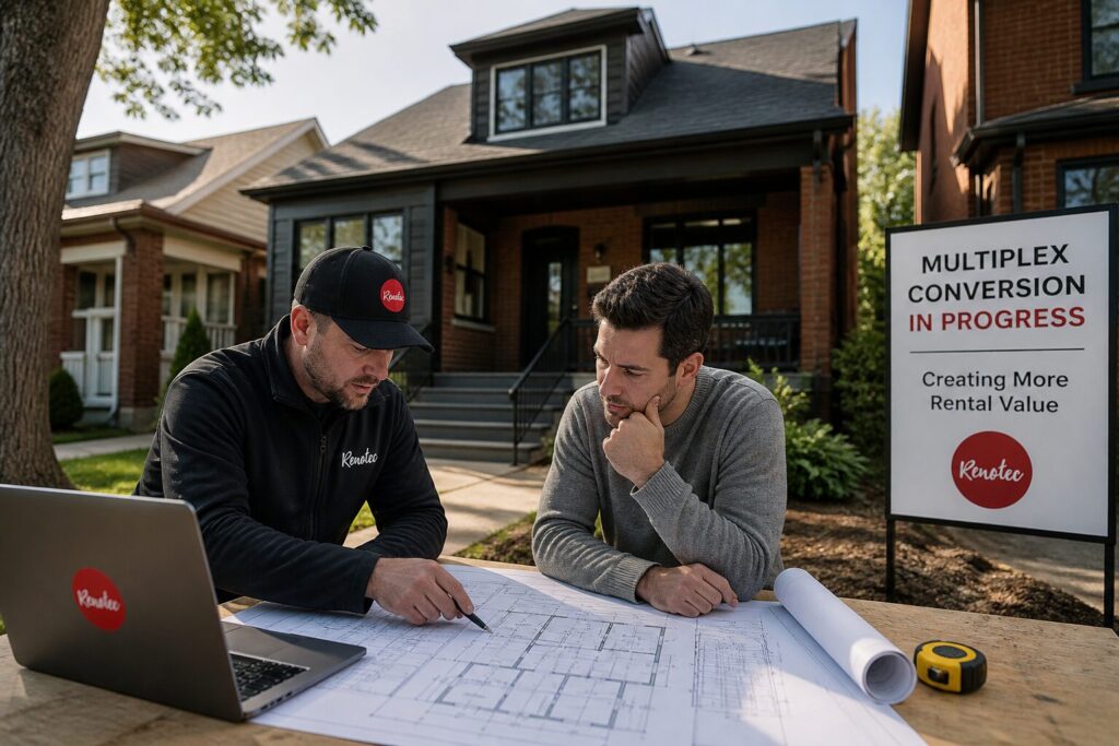 Toronto multiplex renovation contractor reviewing property conversion